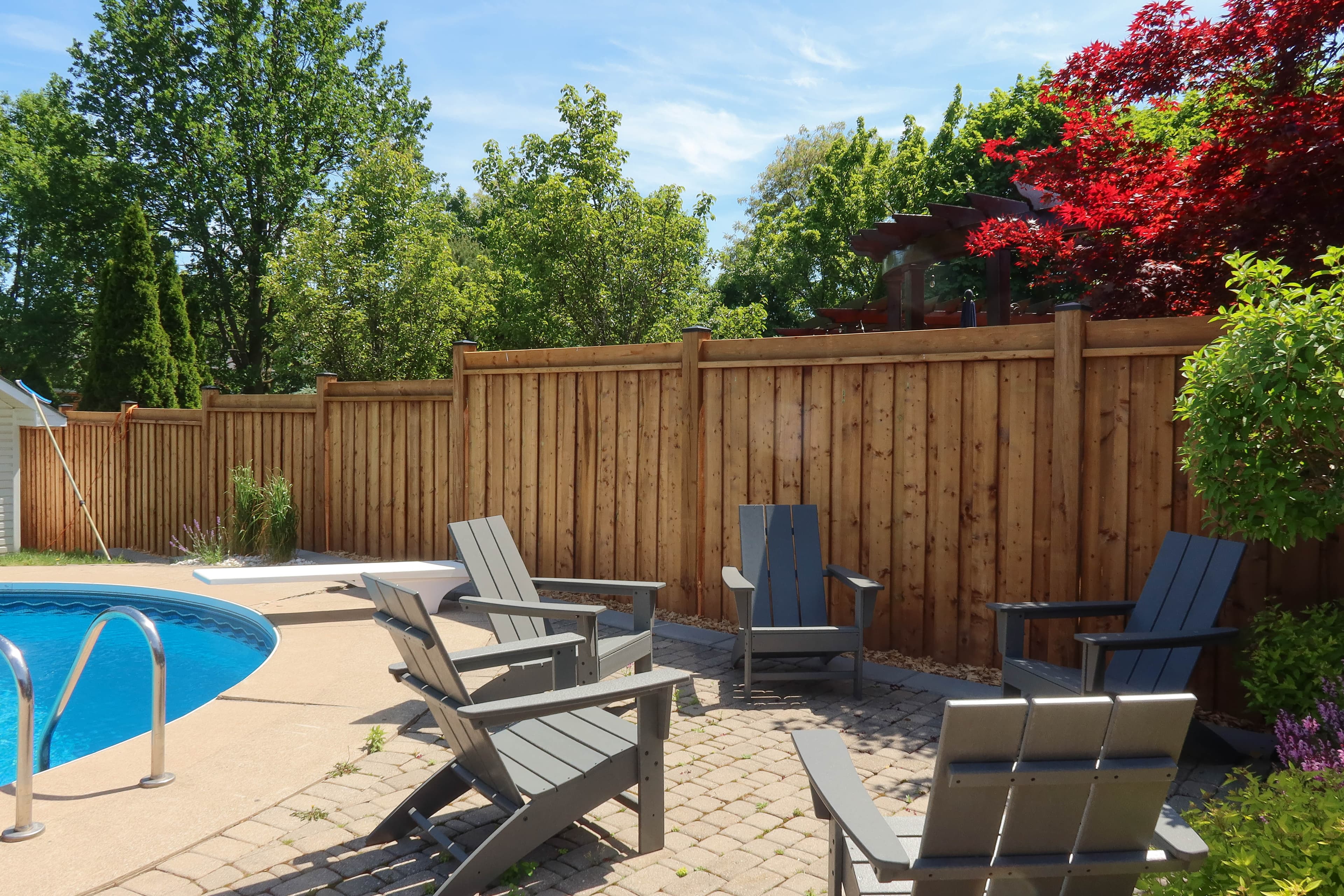 Wood Privacy Fence & Retaining Wall with Drainage in Burlington